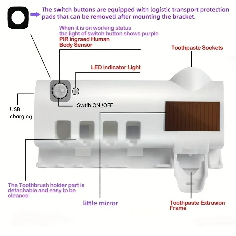 Smart Wall  Toothbrush Holder