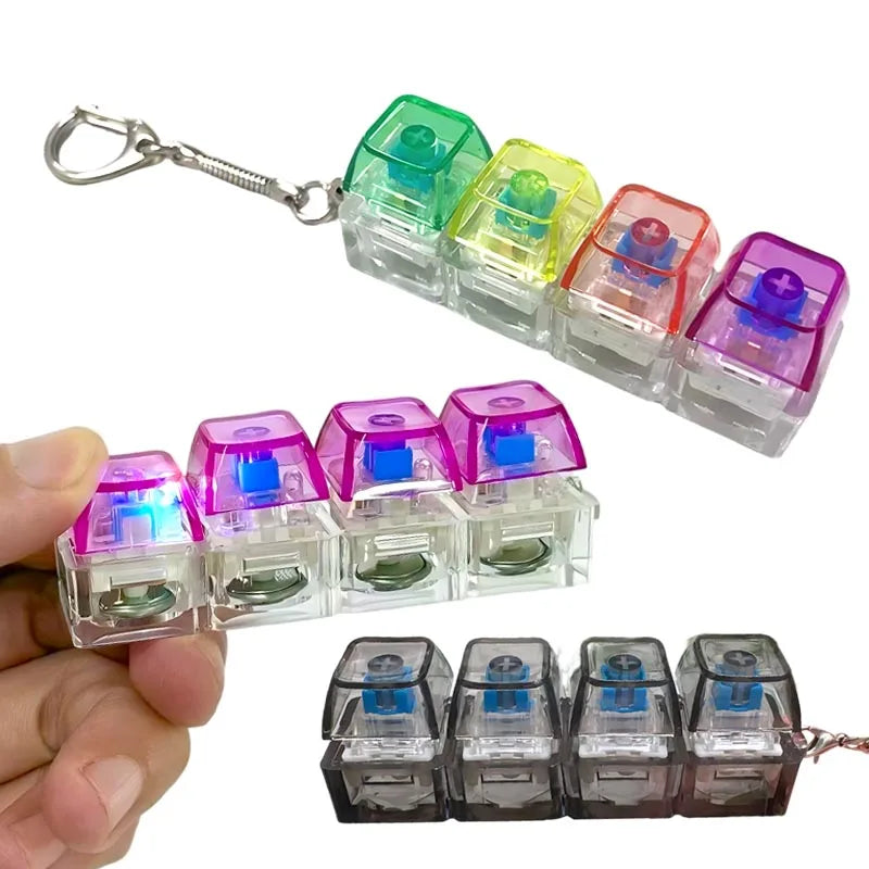 LED Keyboard Keychain Fidget Toy