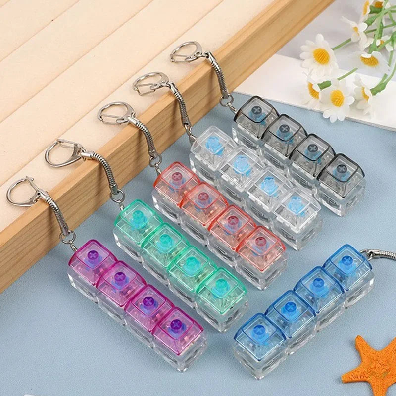 LED Keyboard Keychain Fidget Toy